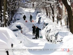 АНУ-ын зүүн эргийн мужууд цасанд дарагдаад байна 