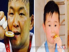 Аав шигээ алтан медаль энгэртээ зүүсэн бяцхан хүүд улам их амжилт хүсэе