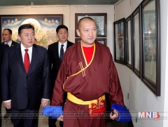 Их Хурлын дарга М.Энхболд “Урлах ухааны онолын цуврал ном”-ын ёслолд зориулсан үзэсгэлэнгийн нээлт..