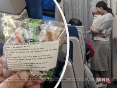 Ухаалаг Солонгос ээж 200 зорчигч тус бүрт захидал, амттан, чихний бөглөө бүхий уут бэлджээ