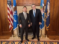 АНУ-ын Хууль зүйн сайд бөгөөд Ерөнхий прокурор Уилльям Барр Монгол Улсын Ерөнхийлөгчид бараалхав