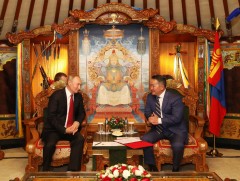 Монгол Улсын Ерөнхийлөгч Х.Баттулга, ОХУ-ын Ерөнхийлөгч В.В.Путин нарын уулзалт 