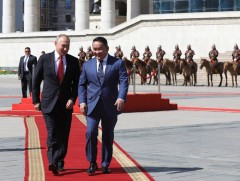 Ерөнхийлөгч Х.Баттулга ОХУ-ын Ерөнхийлөгч В.В.Путинг Сүхбаатарын талбайд угтав /фото/ 