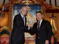 Олон улсын хөлбөмбөгийн холбооны ерөнхийлөгч Жианни Инфантиног хүлээн авч уулзлаа