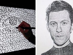 Норвегийн зураач олон мянган жижиг аалзны дүрсийг ашиглан “Хүн аалзны хөргийг бүтээжээ