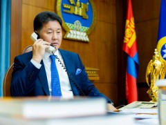 Монгол Улсын Ерөнхийлөгч У.Хүрэлсүх, ОХУ-ын Ерөнхийлөгч В.В.Путин нар утсаар ярив