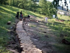 Дугуй цагаан орчмыг ойн цэвэрлэгээнээс гарсан моддыг ашиглан тохижуулж байна