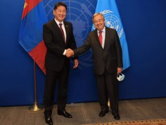 Монгол Улсын Ерөнхийлөгч НҮБ-ын Ерөнхий нарийн бичгийн даргатай уулзав