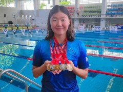 Усанд сэлэлтийн тамирчин Б.Энххүслэн түүхэн амжилт гаргалаа