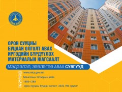 Орон сууцны буцаан олголт авах иргэдийн бүрдүүлэх материалын жагсаалт