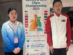 Монголын шатарчин М.Амилал, Б.Алтантуяа нар Зүүн Азийн залуучуудын тэмцээнээс мөнгөн медаль хүртлээ