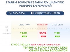 Гурван цагийн тарифт тоолуур руу шилжиж эрчим хүчээ хэмнэх боломжтой