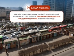 Зөвшөөрөлгүй ТҮЦ-үүдийг нүүлгэх эсэх талаар иргэдээс санал авч эхэллээ