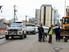 Цагаанхуаран, Нарт хотхон орчимд борооны ус зайлуулах шугам хоолой угсарч байна