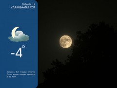 ЦАГ АГААР: Улаанбаатарт шөнөдөө 4 хэм хүйтэн