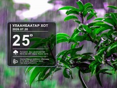 ЦАГ АГААР: Улаанбаатарт өдөртөө 25 хэм дулаан